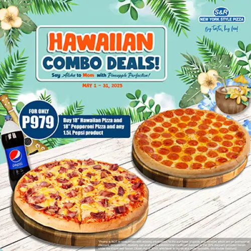S&R Hawaiian Combo Deal featuring Pepperoni Pizza and 1.5L Pepsi