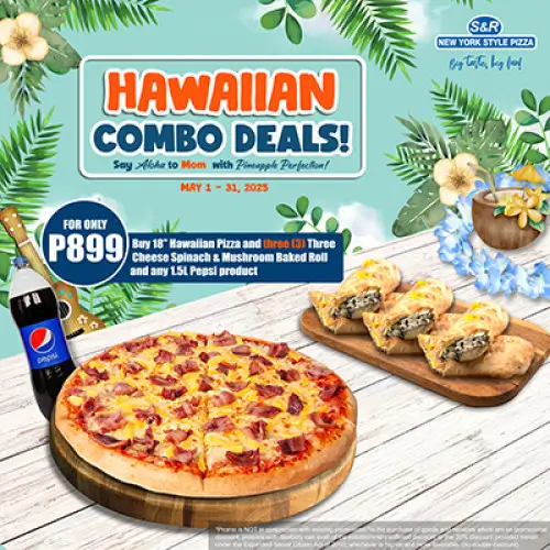 S&R Hawaiian Combo Deal with 3pcs Spinach & Mushroom Baked Roll and 1.5L Pepsi