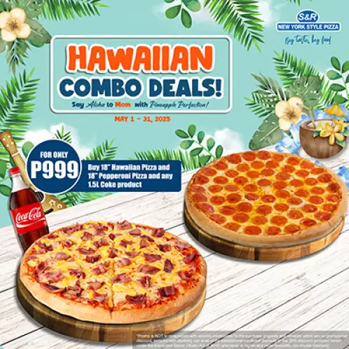 S&R Hawaiian Combo Deal featuring Pepperoni Pizza and 1.5L Coke